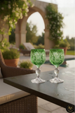 El Yapımı Kristal Dekoratif Bohemia Kristal 6 Parça Ananas Desenli Kristal Ayaklı Bardak 150ml