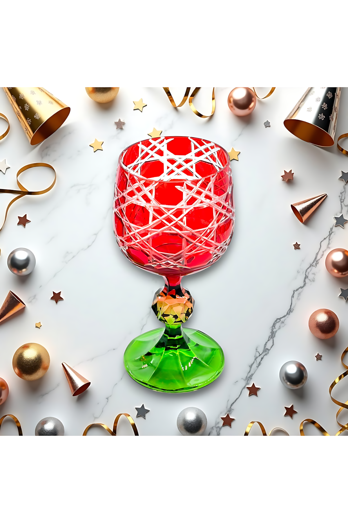 El Yapımı Kristal Dekoratif Bohemia Kristal Yeni Yıl Özel Üretim Petek Desenli Bardak Mixed Color Model
