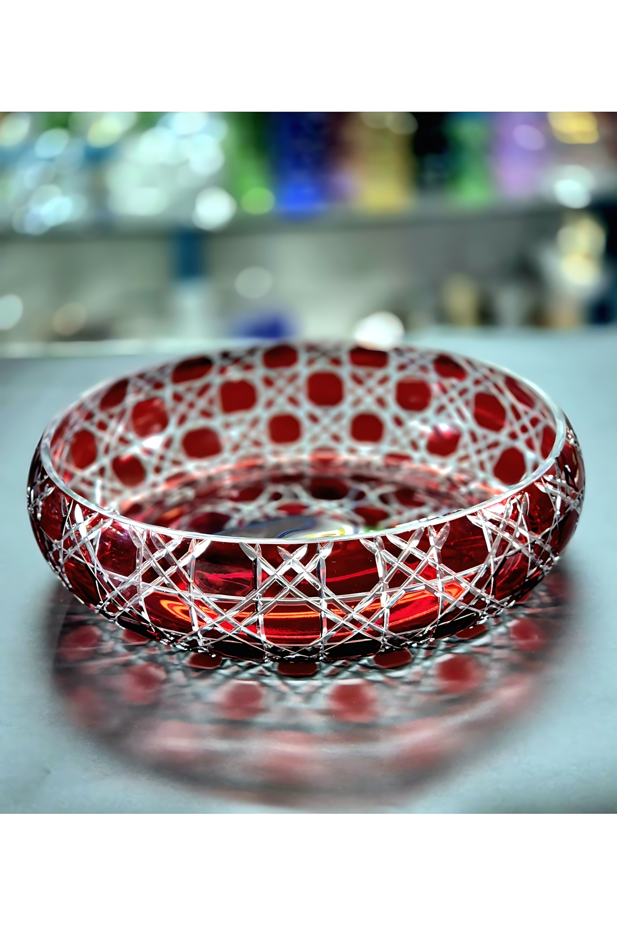 El Yapımı Kristal Dekoratif 28cm Meyvelik Nilüfer Petek