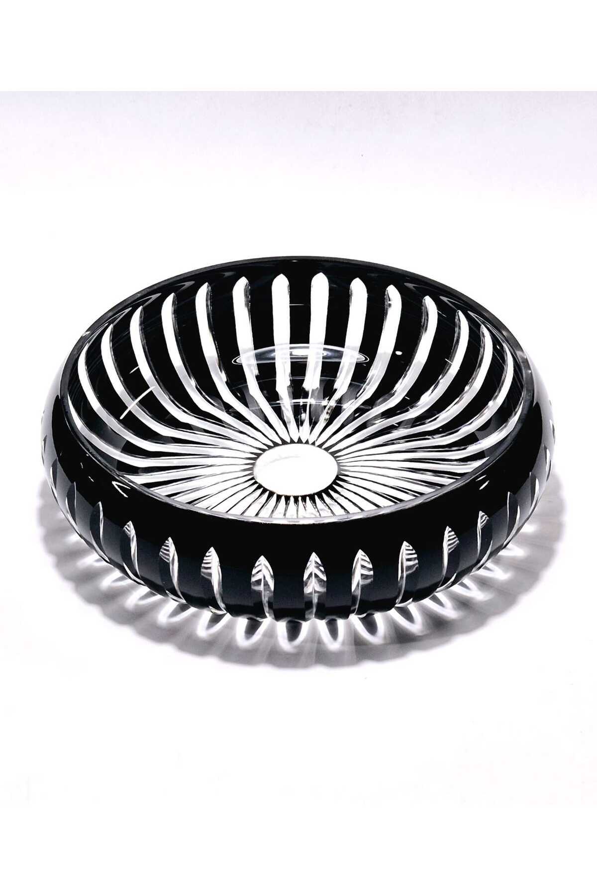 El Yapımı Kristal Dekoratif 28cm Kesme Kristal Vertical El İşçiliği Büyük Kase /sunumluk