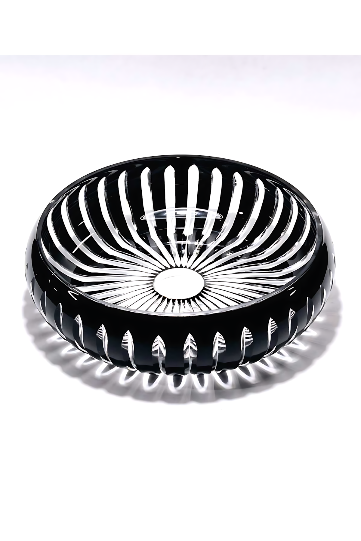 El Yapımı Kristal Dekoratif 28cm Kesme Kristal Vertical El İşçiliği Büyük Kase /sunumluk