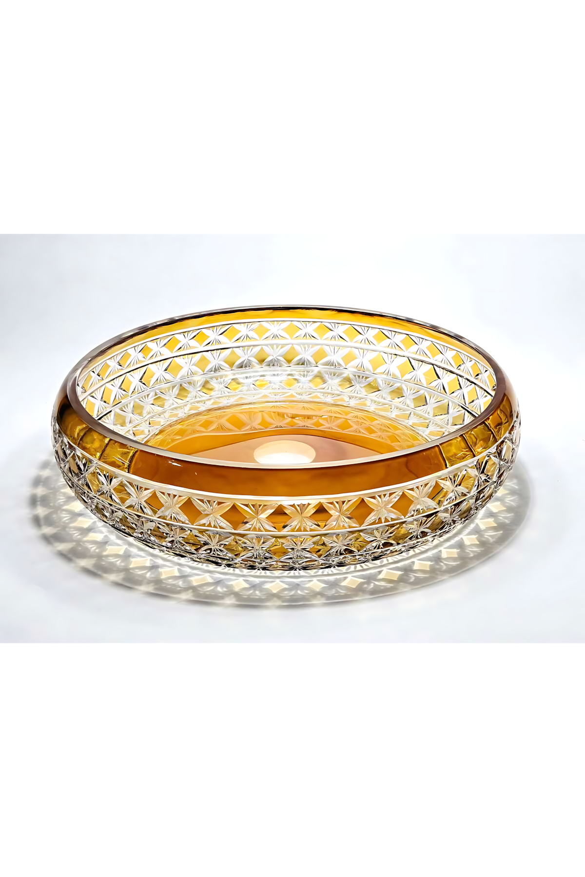 El Yapımı Kristal Dekoratif Desenli 28 Cm Sunumluk Sofra Sunum Kasesi