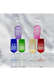 El Yapımı Kristal Dekoratif Işçiliği Kahve Yanı Su Bardağı Royal Flüt Bohemia 6'lı Set
