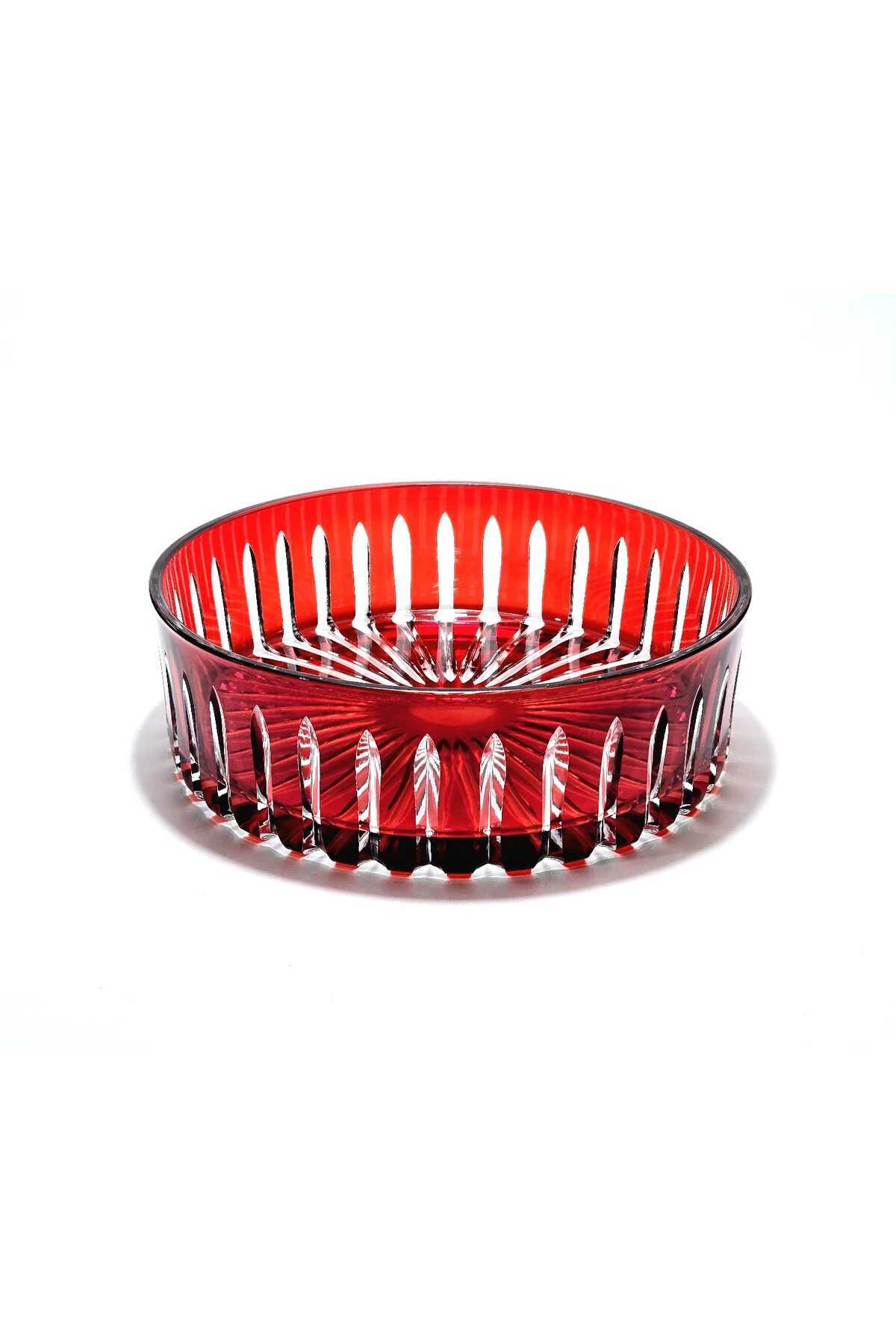 El Yapımı Kristal Dekoratif 25cm Kristal Kesme Sofra Kasesi Meyvelik 25cm
