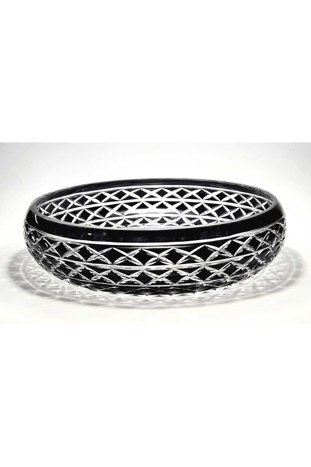 El Yapımı Kristal Dekoratif Bodrum Oval Desen 28 Cm Sunumluk Sofra Sunum Kasesi