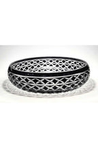 El Yapımı Kristal Dekoratif Bodrum Oval Desen 28 Cm Sunumluk Sofra Sunum Kasesi