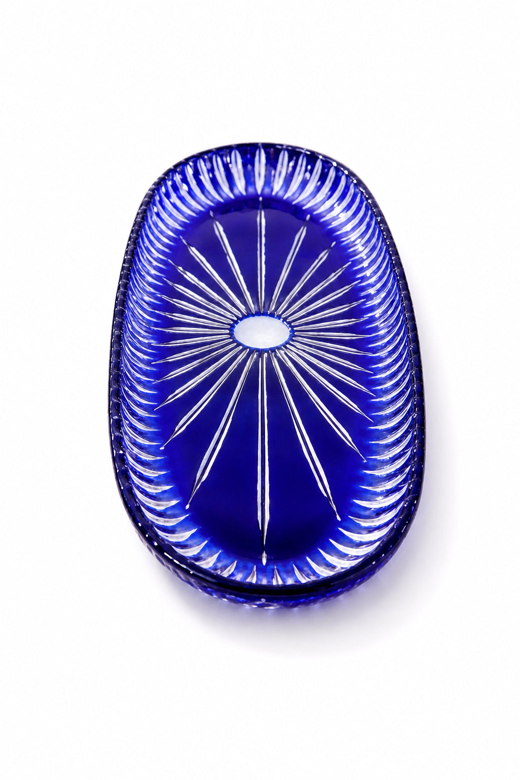 Kesme Kristal Kayık Sunumluk 50 cm - Vertical Desen Büyük Boy, 1 Adet