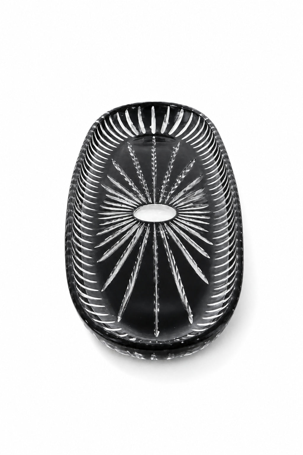 Kesme Kristal Kayık Sunumluk 50 cm - Vertical Desen Büyük Boy, 1 Adet
