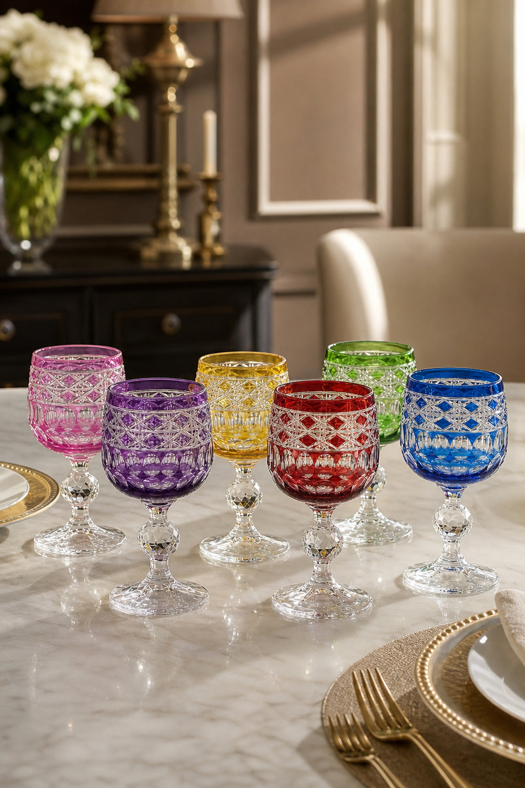 Bohemia Kristal Bardak Seti 6'lı - Haven Desen Avangart Model, 6 Adet