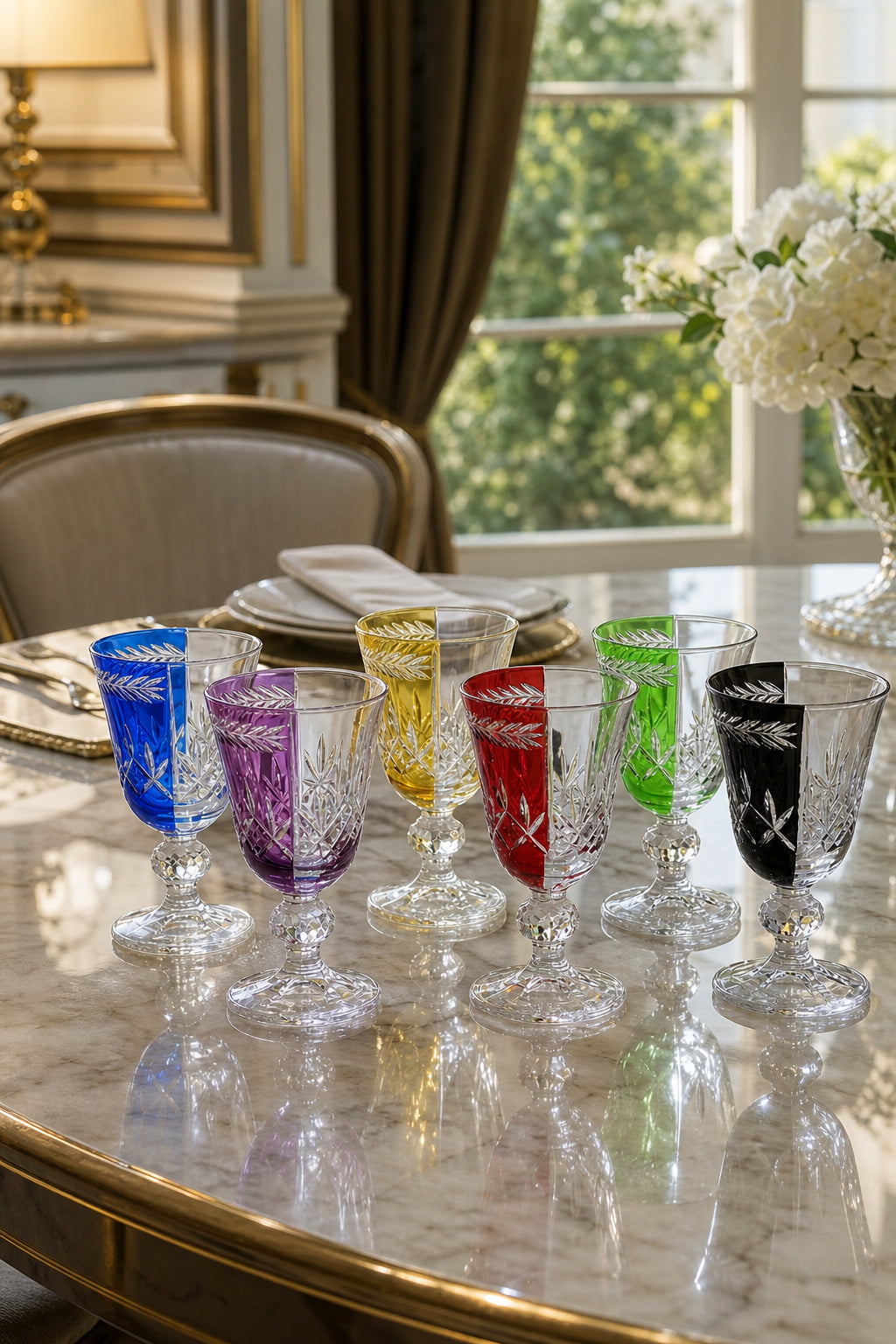 Kesme Kristal Meşrubat Bardağı 6'lı 200 ml - Lüks Bardak Seti, 6 Adet