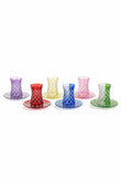 Kristal Çay Bardağı Seti 6'lı - Split Çift Desen, 12 Parça