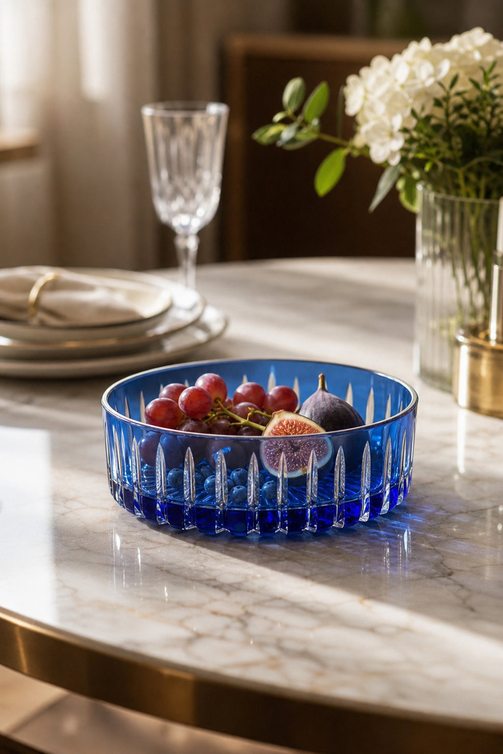 Kesme Kristal Meyvelik 25 cm - Dekoratif Sofra Sunum Kasesi, 1 Adet