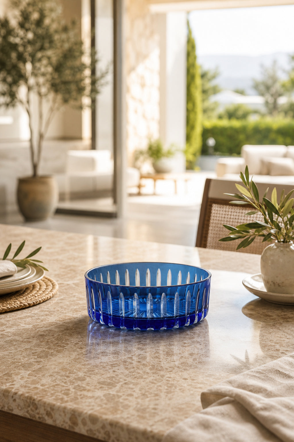 Kesme Kristal Meyvelik 25 cm - Dekoratif Sofra Sunum Kasesi, 1 Adet