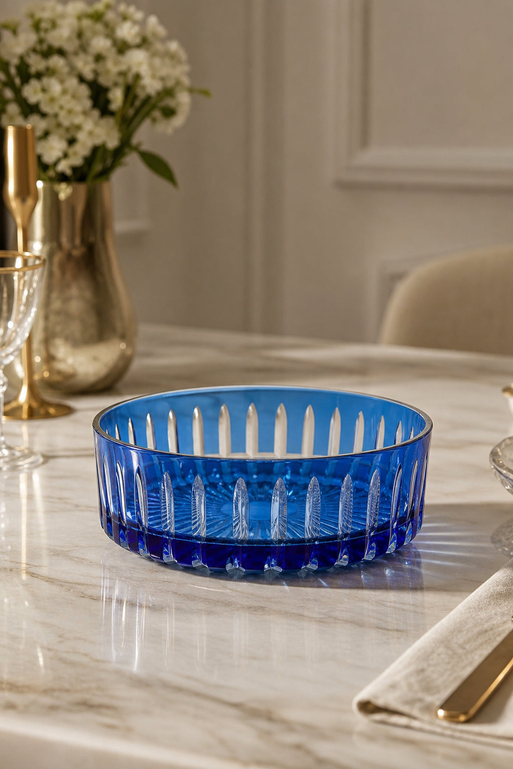 Kesme Kristal Meyvelik 25 cm - Dekoratif Sofra Sunum Kasesi, 1 Adet