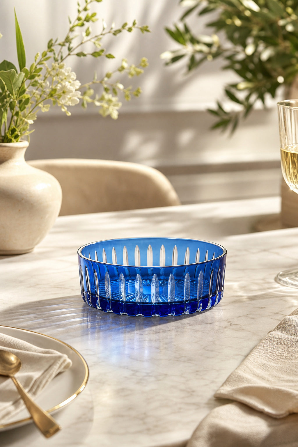 Kesme Kristal Meyvelik 25 cm - Dekoratif Sofra Sunum Kasesi, 1 Adet