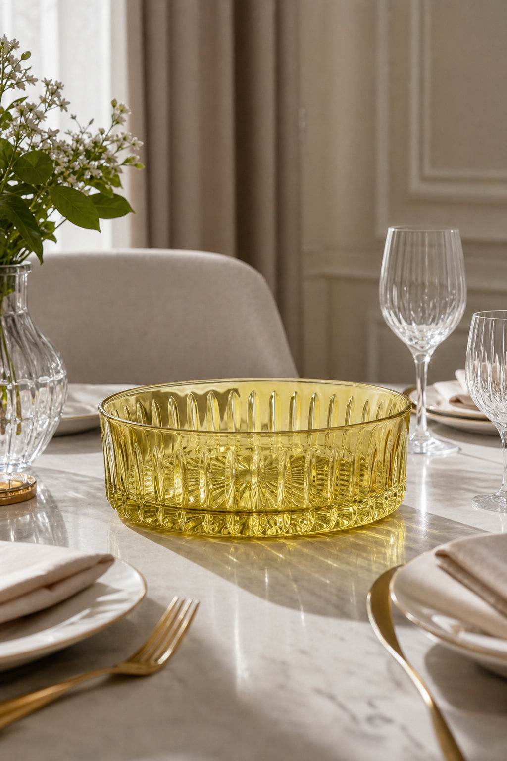 Kesme Kristal Meyvelik 25 cm - Dekoratif Sofra Sunum Kasesi, 1 Adet