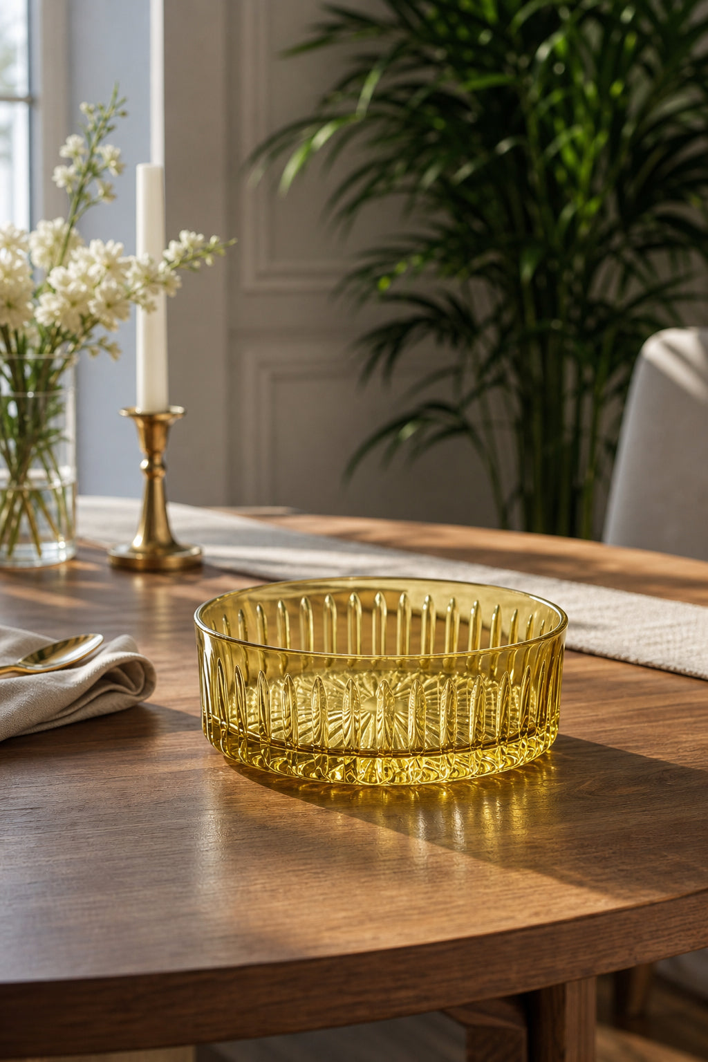Kesme Kristal Meyvelik 25 cm - Dekoratif Sofra Sunum Kasesi, 1 Adet