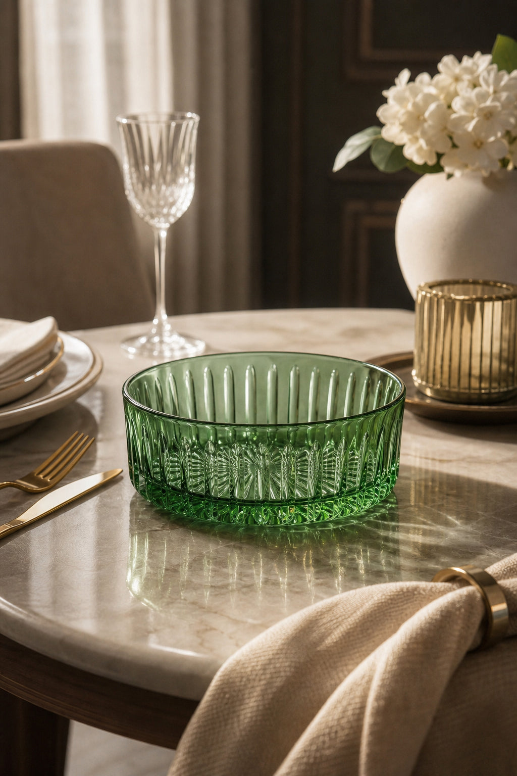Kesme Kristal Meyvelik 25 cm - Dekoratif Sofra Sunum Kasesi, 1 Adet