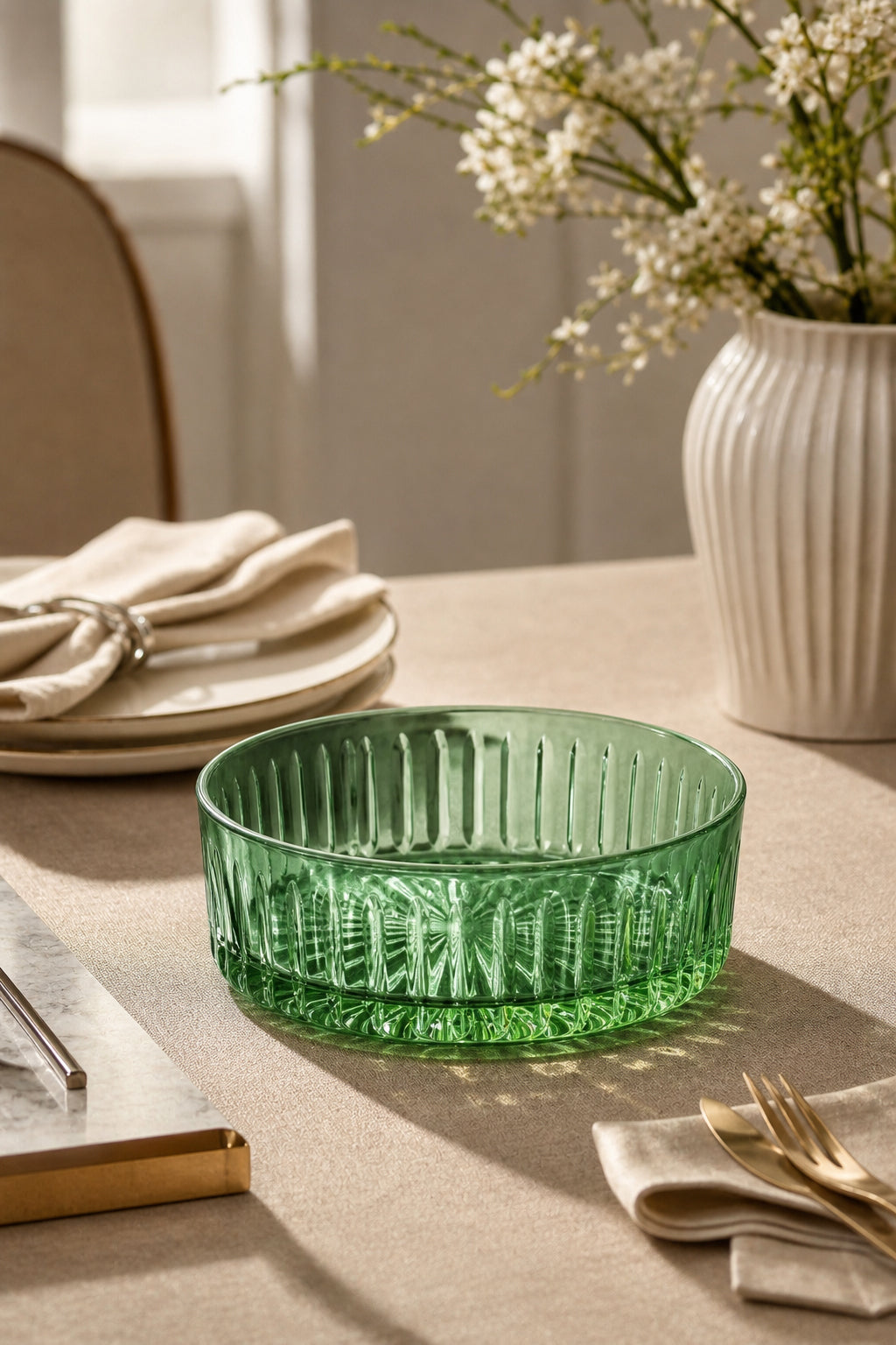 Kesme Kristal Meyvelik 25 cm - Dekoratif Sofra Sunum Kasesi, 1 Adet