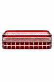 Kesme Kristal Baton Sunum Kasesi 12x24 cm - Cleopatra Desen Dekoratif Sofra Kasesi, 1 Adet
