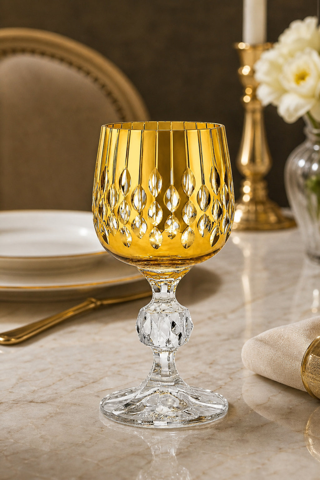 Bohemia Kristal Kahve Yanı Su Bardağı 150 cc - Damla Desen, 1 Adet