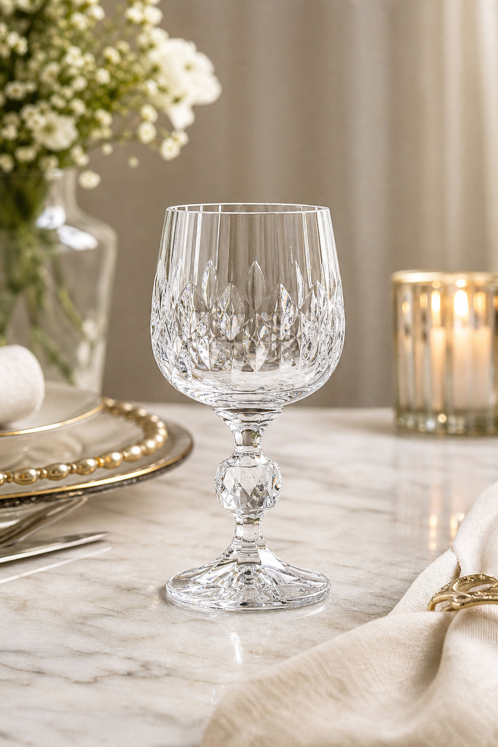 Bohemia Kristal Kahve Yanı Su Bardağı 150 cc - Damla Desen, 1 Adet