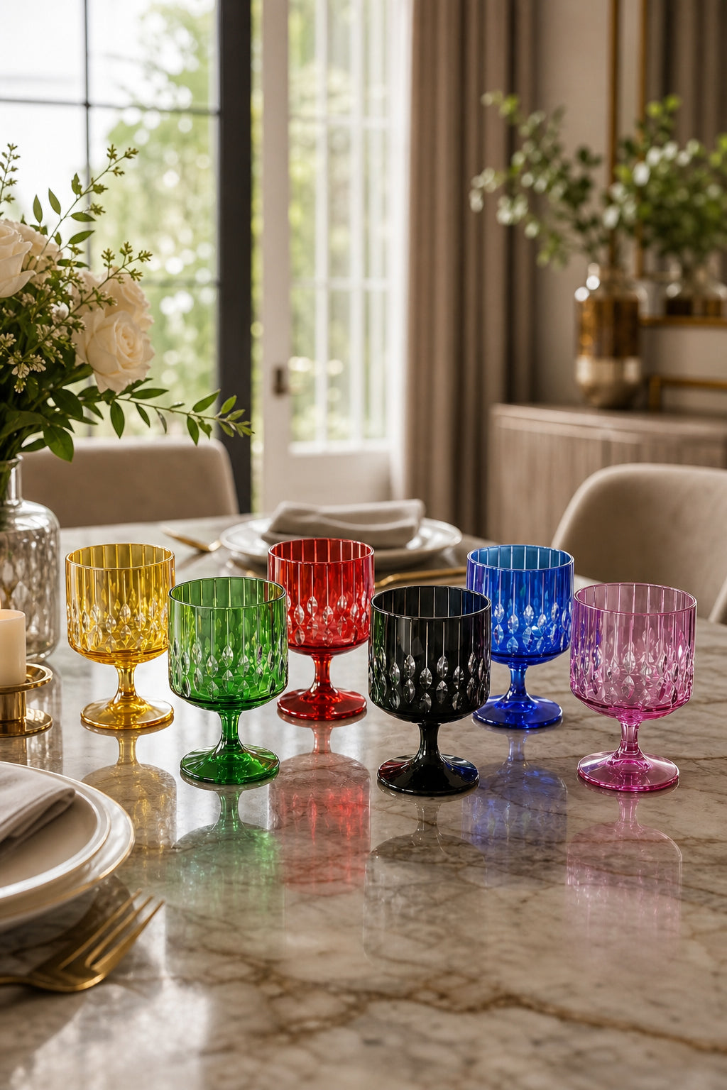 Kristal Bardak Seti 6'lı - Royal Desen Bardak Takımı, 6 Adet