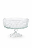 Kesme Kristal Ayaklı Kase 25 cm - Karizma Desen, 1 Adet