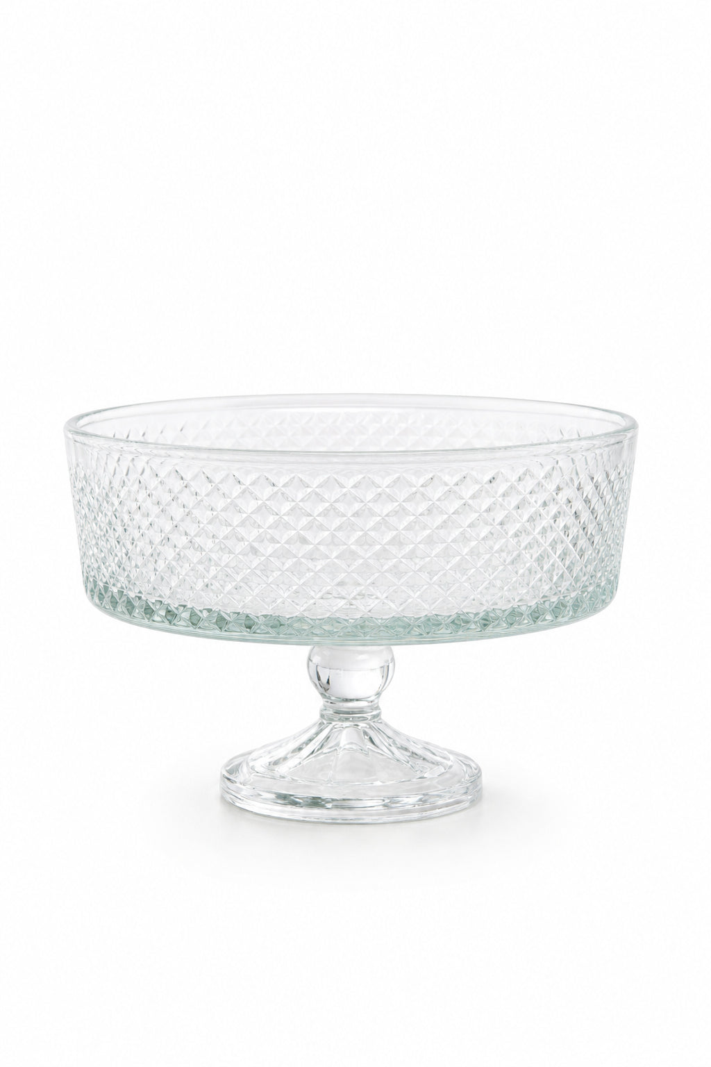Kesme Kristal Ayaklı Kase 25 cm - Karizma Desen, 1 Adet