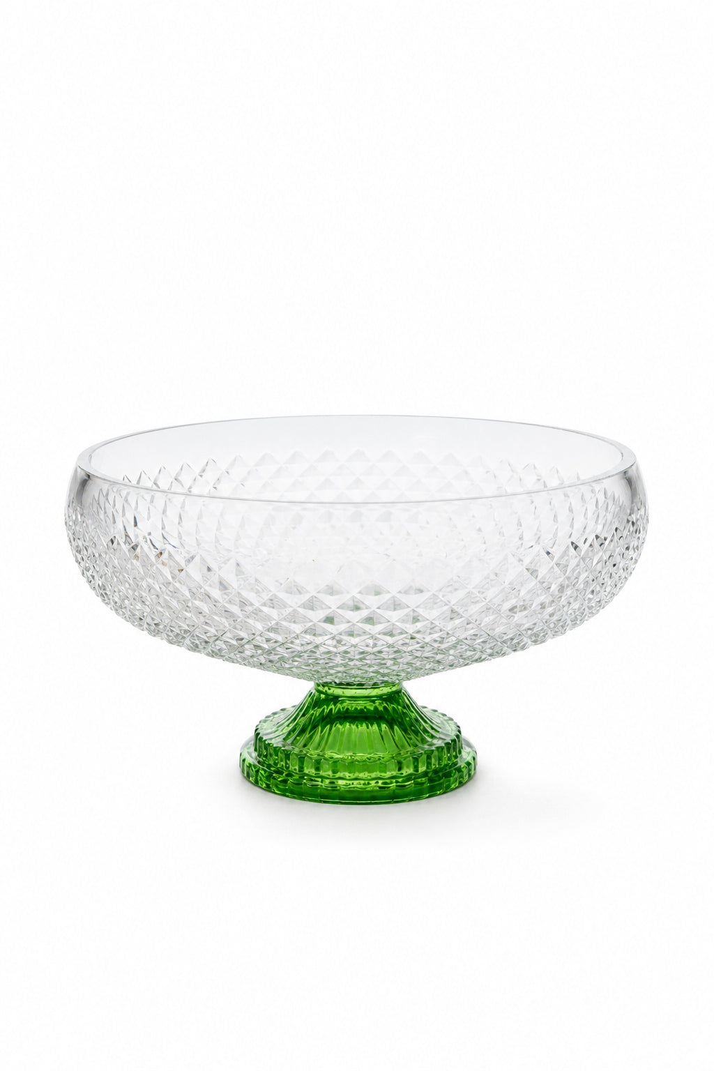 Kesme Kristal Ayaklı Kase 28 cm - Karizma Desen Dekoratif, 1 Adet