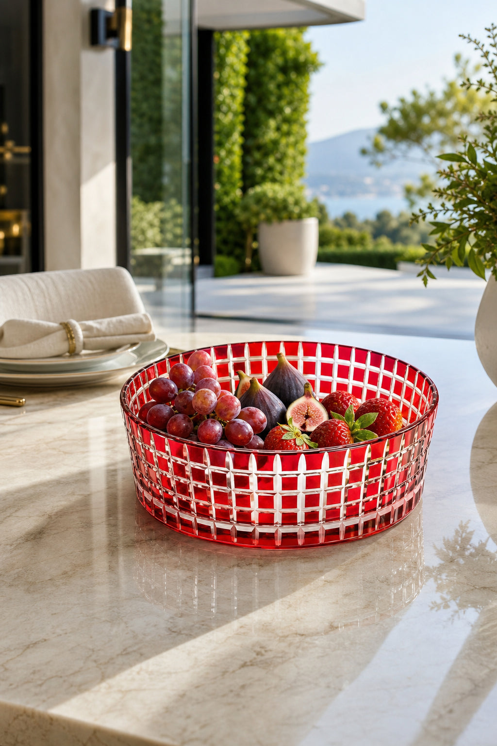 Kristal Meyvelik 25 cm - Aspendos Model Sunumluk Kase, 1 Adet