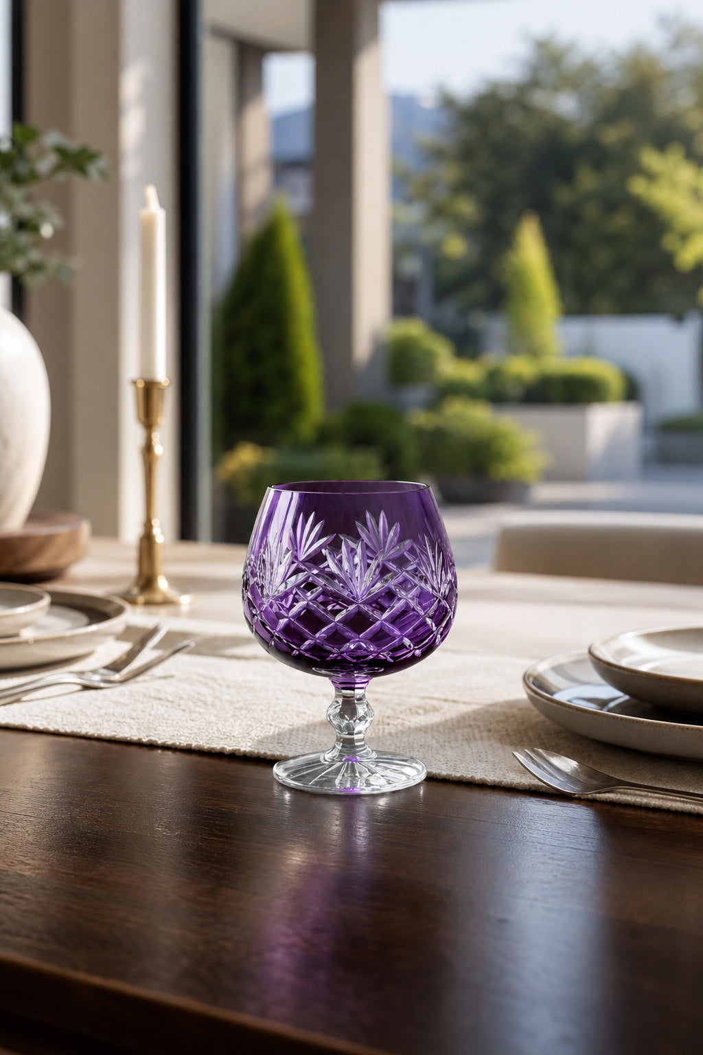 Bohemia Renkli Kristal Ayaklı Kahve Yanı Su Bardağı 250 ml, 1 Adet