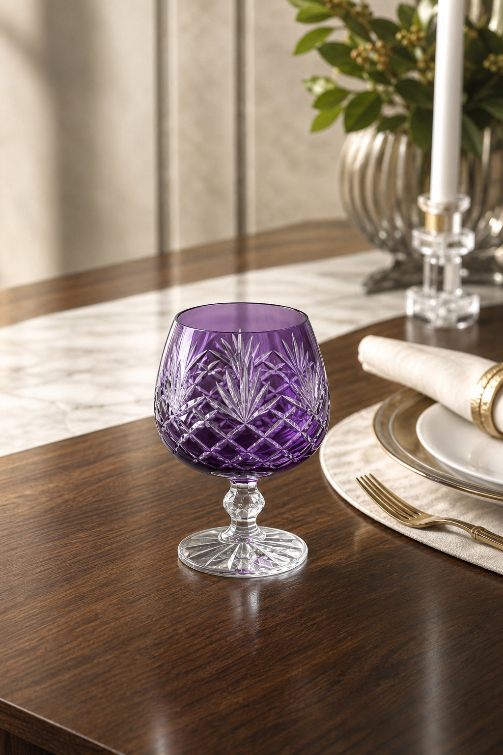 Bohemia Renkli Kristal Ayaklı Kahve Yanı Su Bardağı 250 ml, 1 Adet