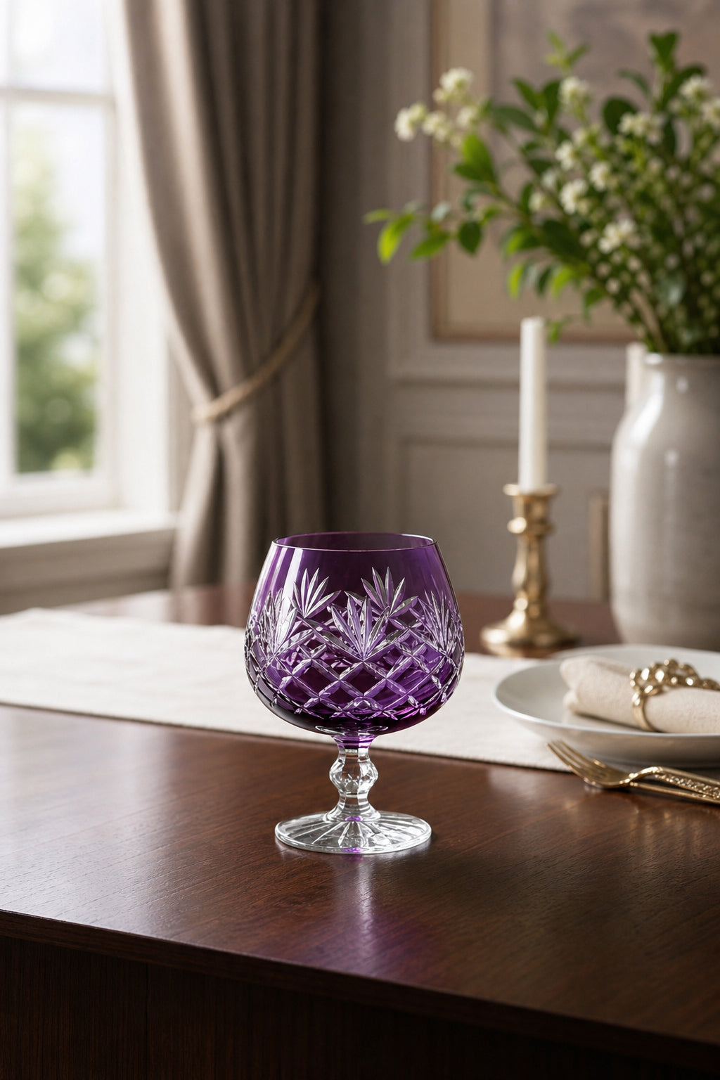 Bohemia Renkli Kristal Ayaklı Kahve Yanı Su Bardağı 250 ml, 1 Adet