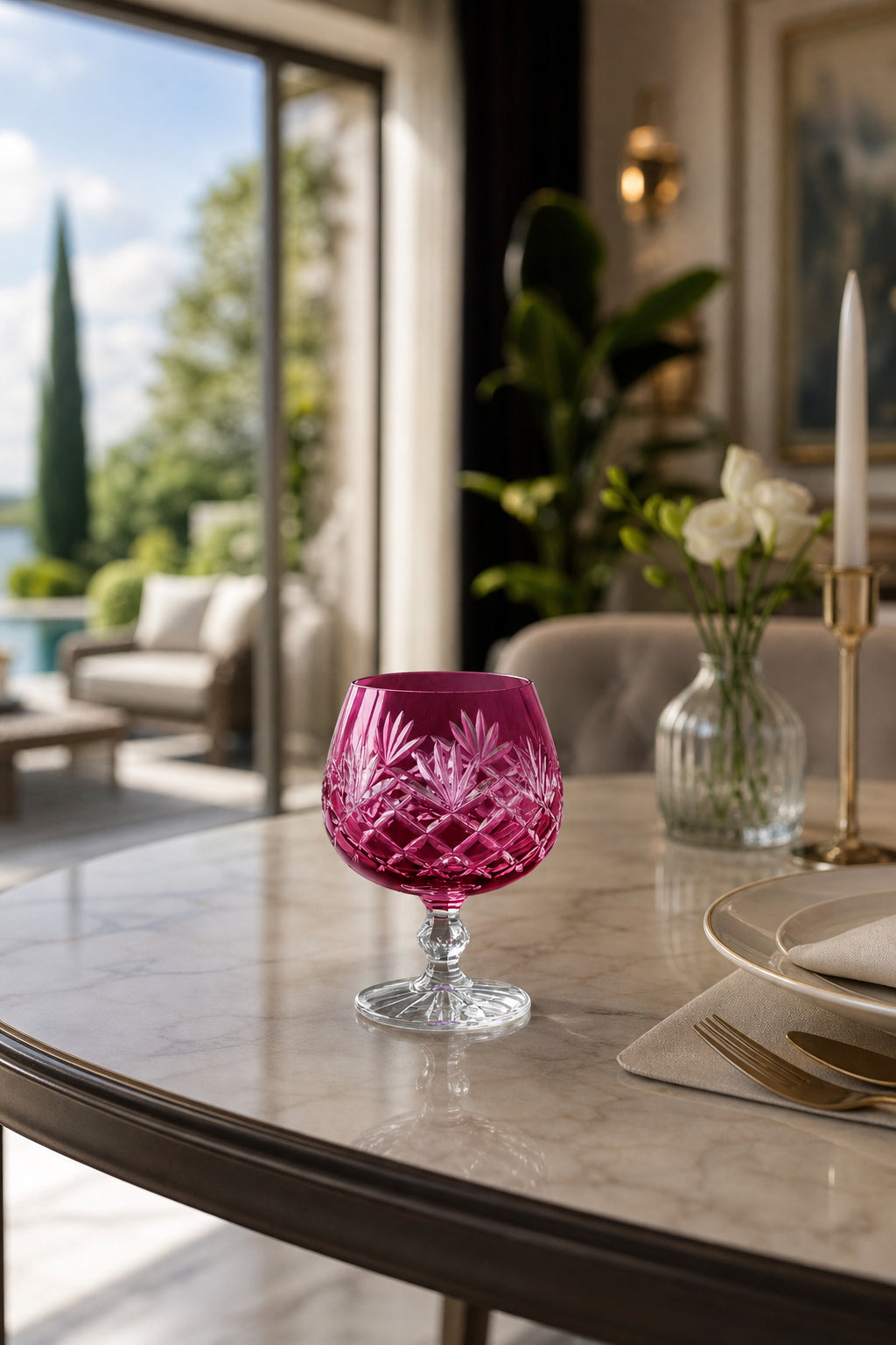 Bohemia Renkli Kristal Ayaklı Kahve Yanı Su Bardağı 250 ml, 1 Adet