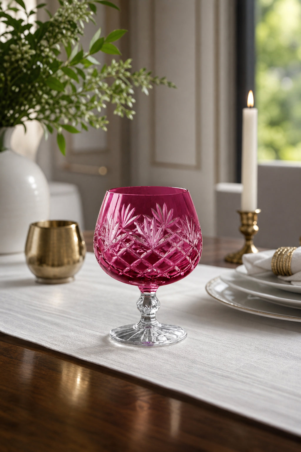 Bohemia Renkli Kristal Ayaklı Kahve Yanı Su Bardağı 250 ml, 1 Adet