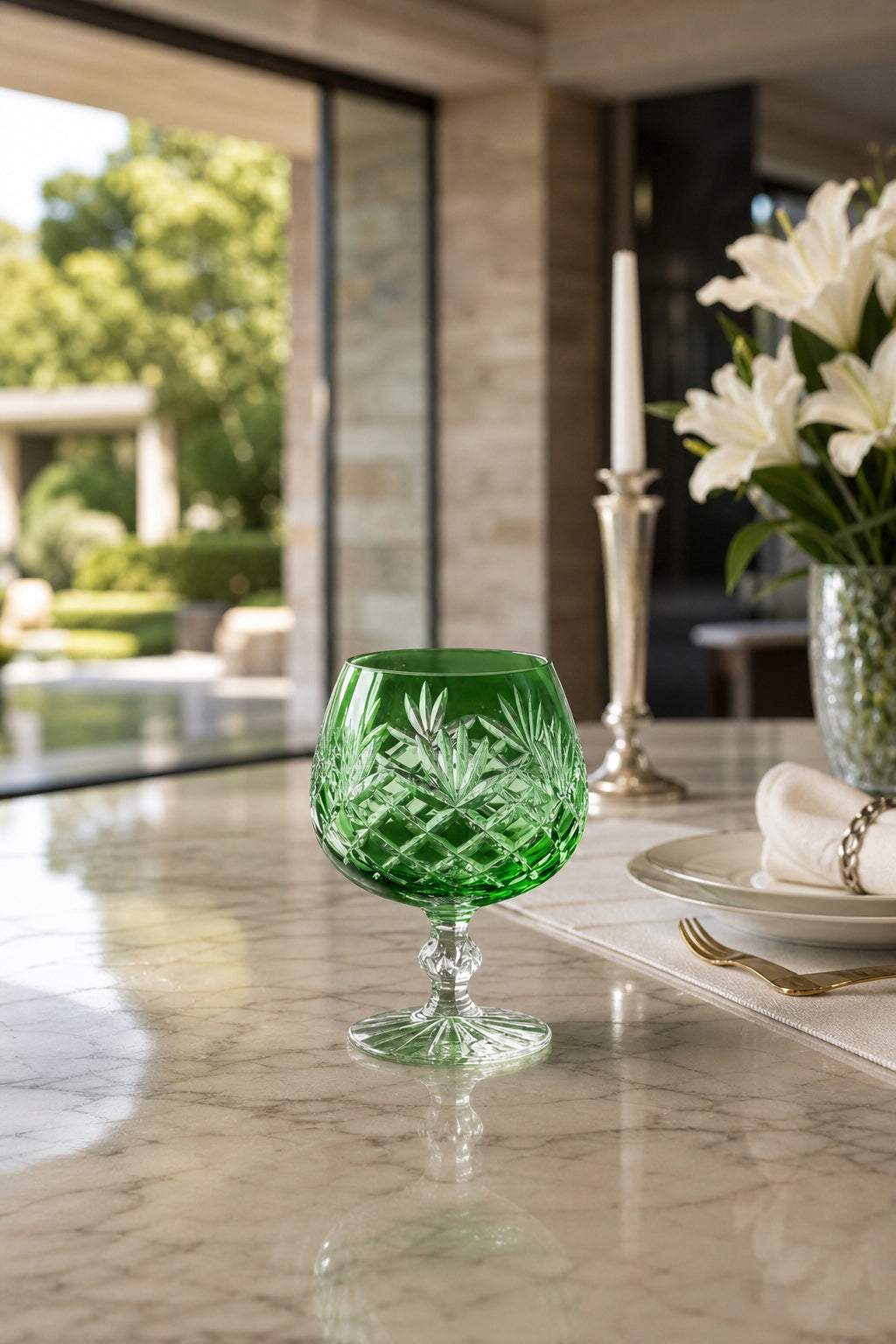 Bohemia Renkli Kristal Ayaklı Kahve Yanı Su Bardağı 250 ml, 1 Adet