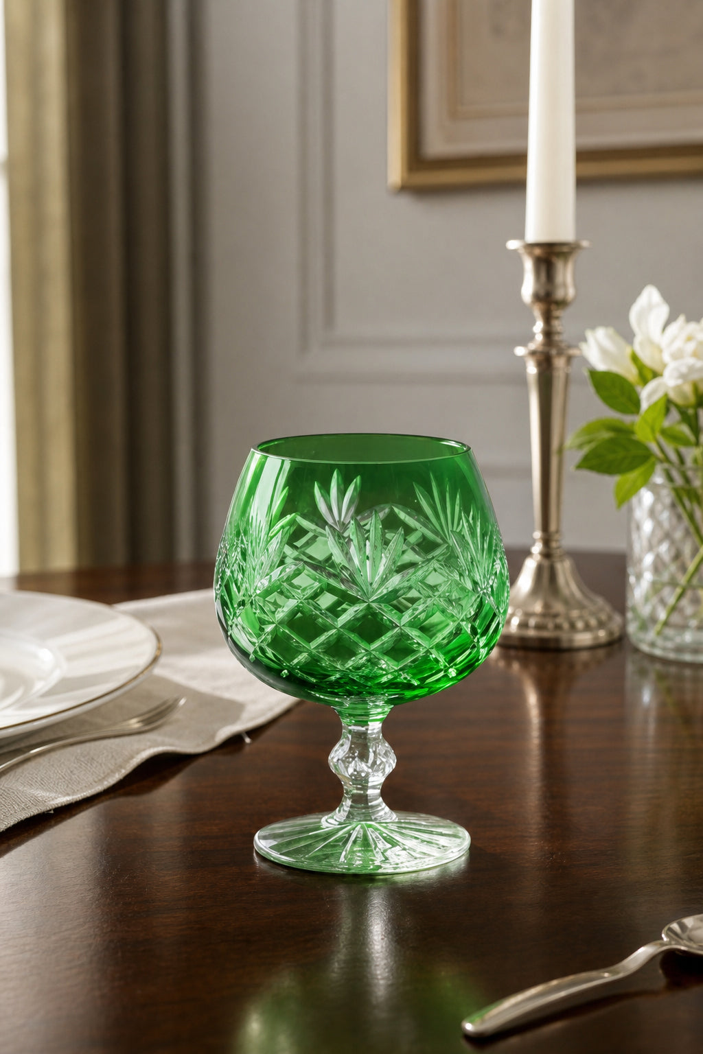 Bohemia Renkli Kristal Ayaklı Kahve Yanı Su Bardağı 250 ml, 1 Adet