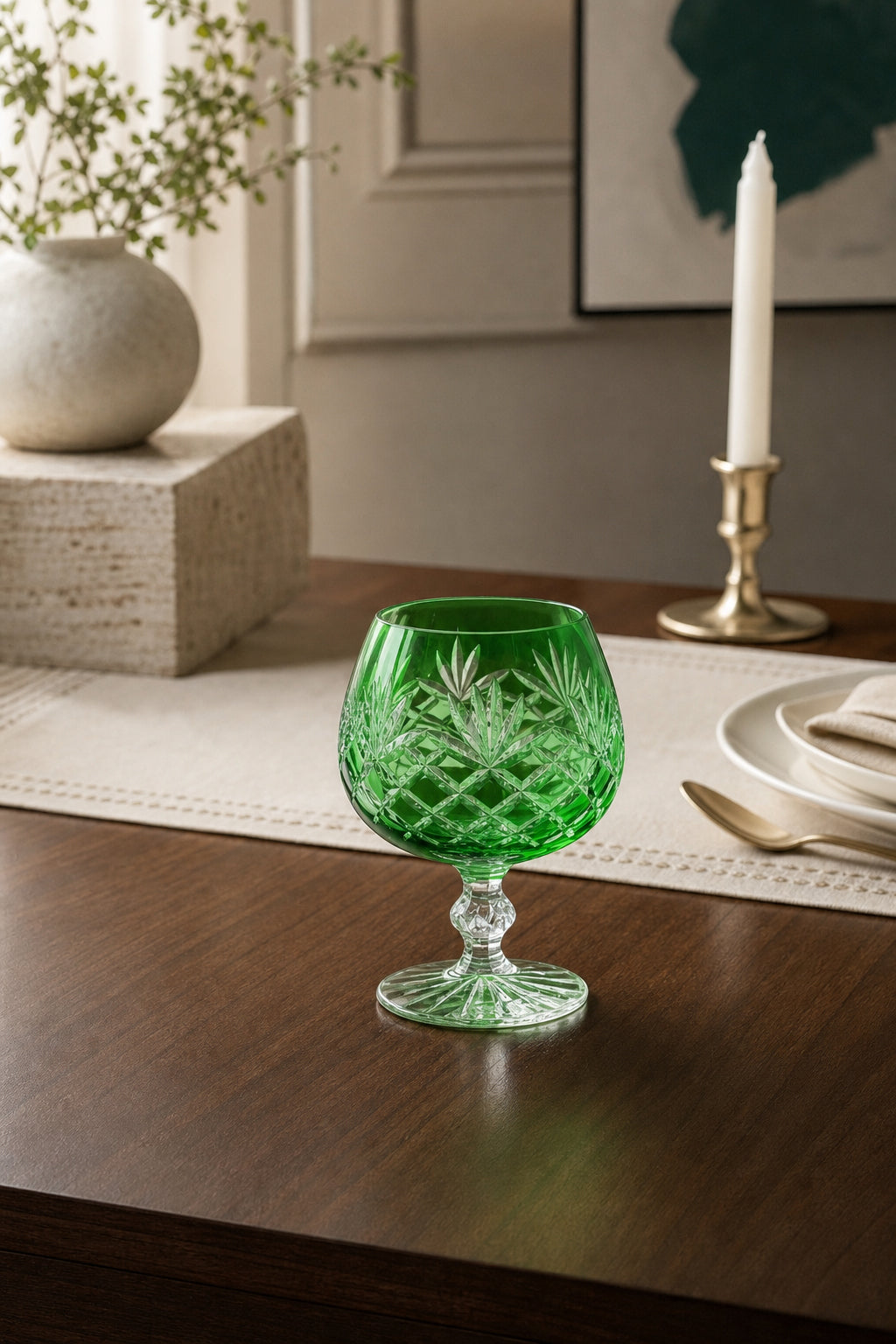 Bohemia Renkli Kristal Ayaklı Kahve Yanı Su Bardağı 250 ml, 1 Adet