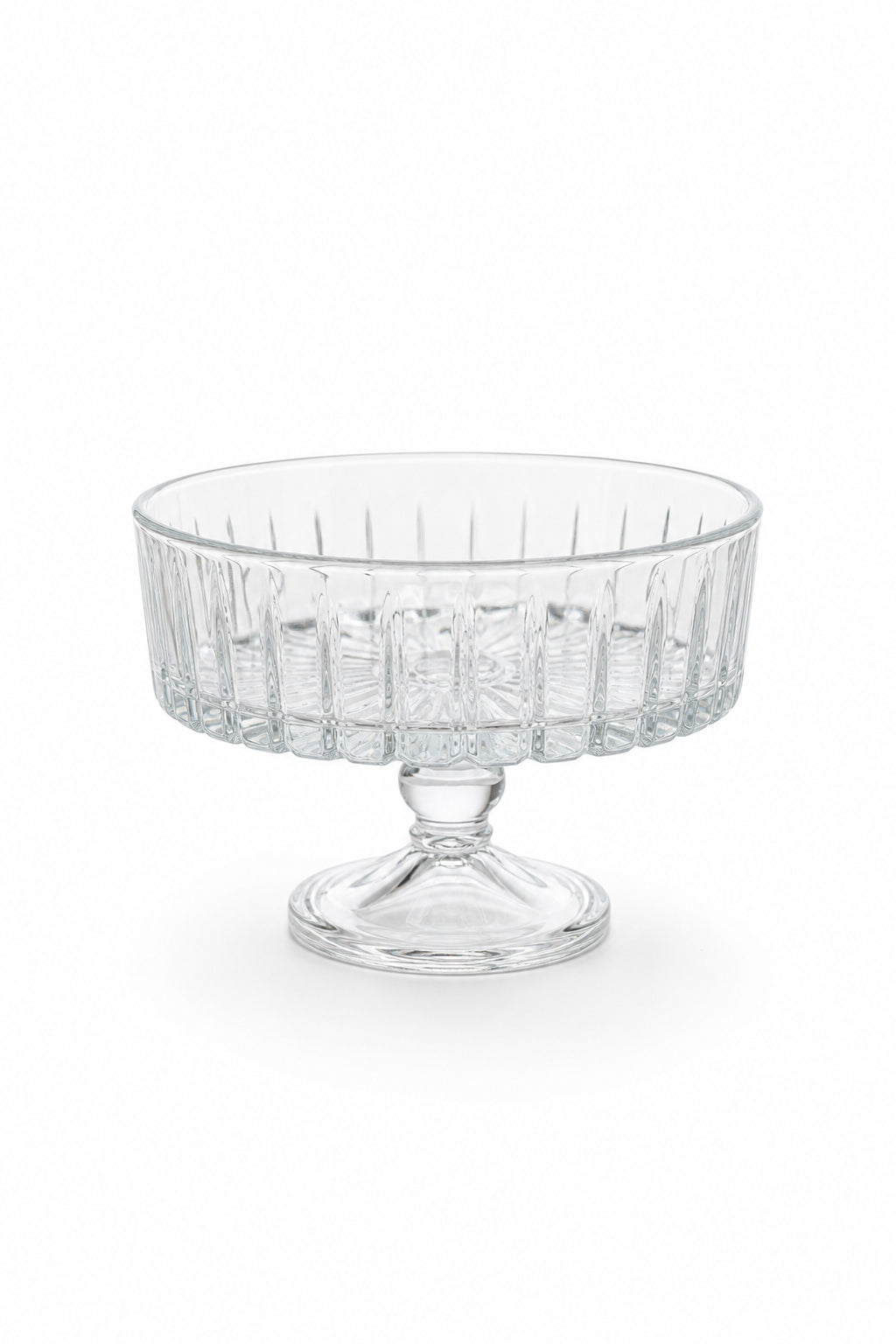Kesme Kristal Meyvelik 25 cm - Vertical Desen Sofra Sunum Kasesi, 1 Adet