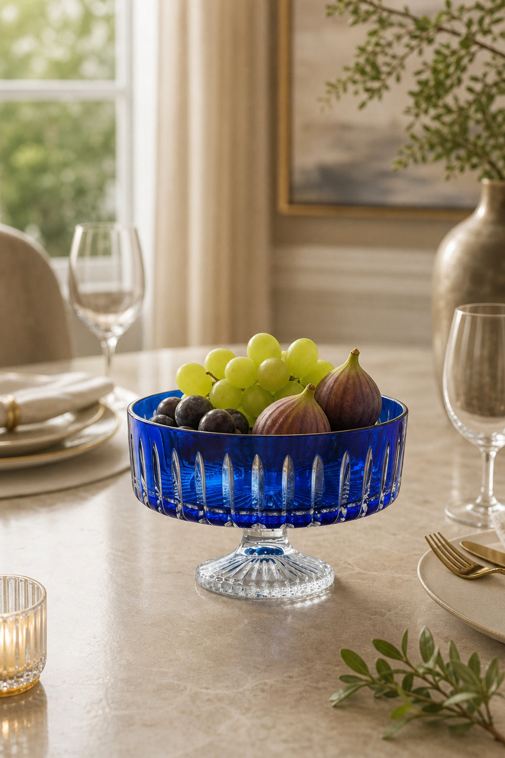 Kesme Kristal Meyvelik 25 cm - Dekoratif Sofra Sunum Kasesi, 1 Adet