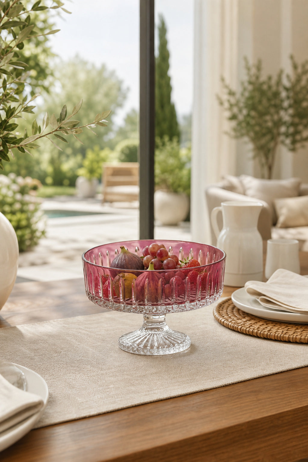 Kesme Kristal Meyvelik 25 cm - Dekoratif Sofra Sunum Kasesi, 1 Adet