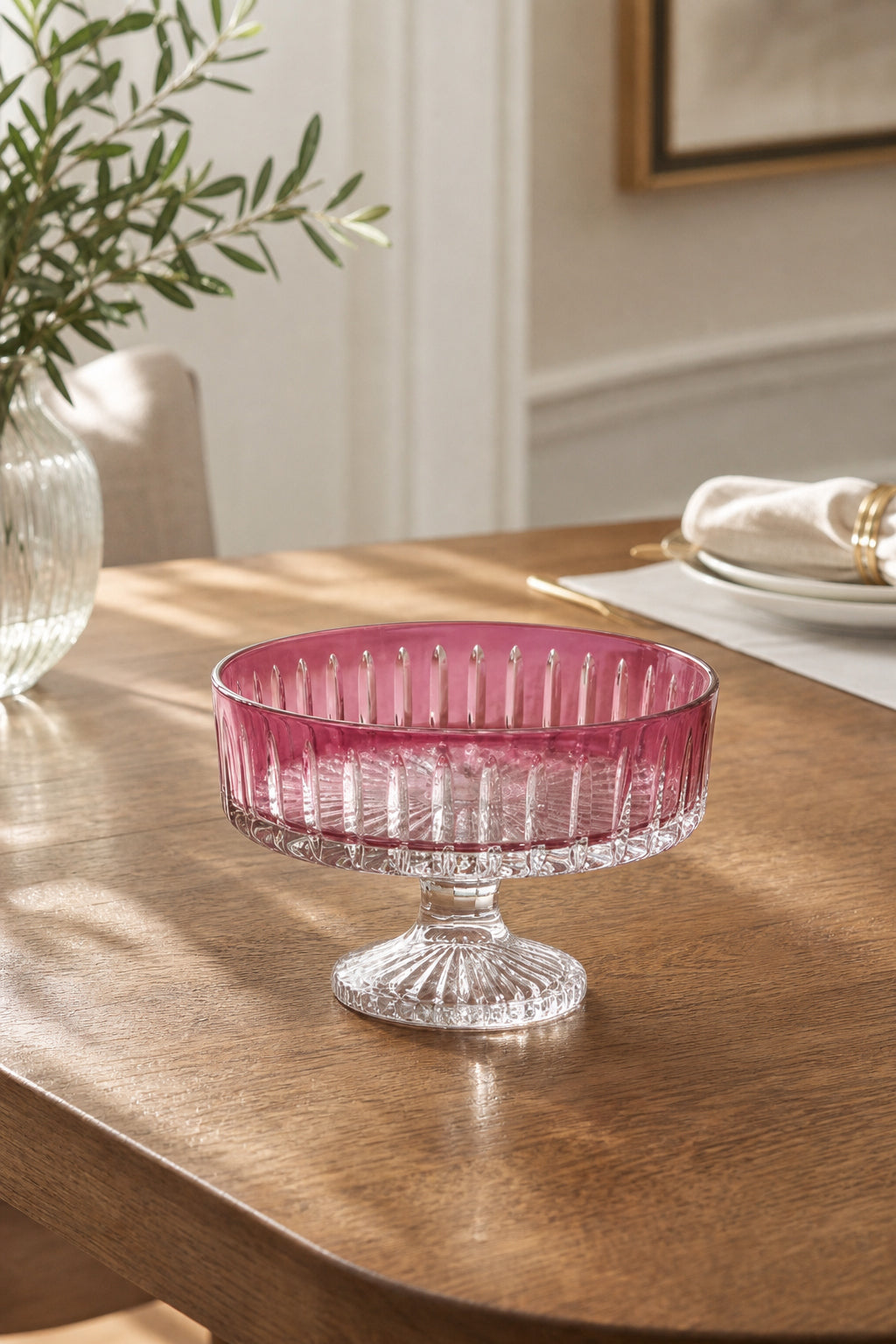 Kesme Kristal Meyvelik 25 cm - Dekoratif Sofra Sunum Kasesi, 1 Adet