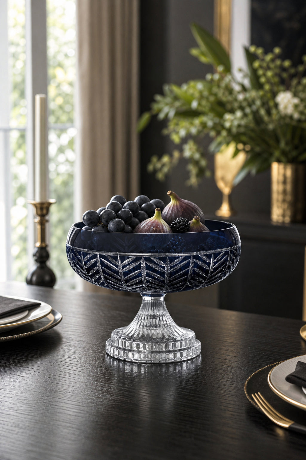 Kristal Sofra Sunum Kasesi 28 cm - Paris Desen Dekoratif Kase, 1 Adet