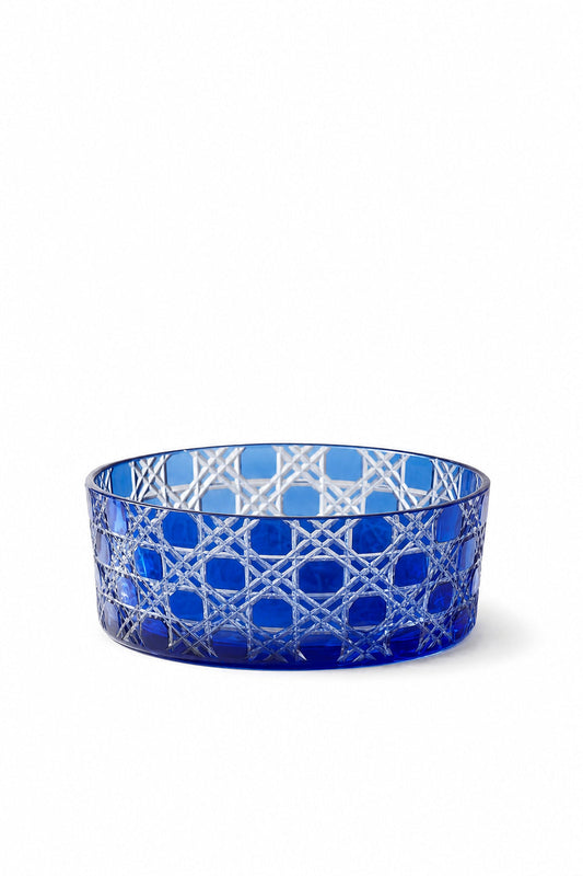 Kesme Kristal Kase 25 cm - Petek Desen Dekoratif, 1 Adet