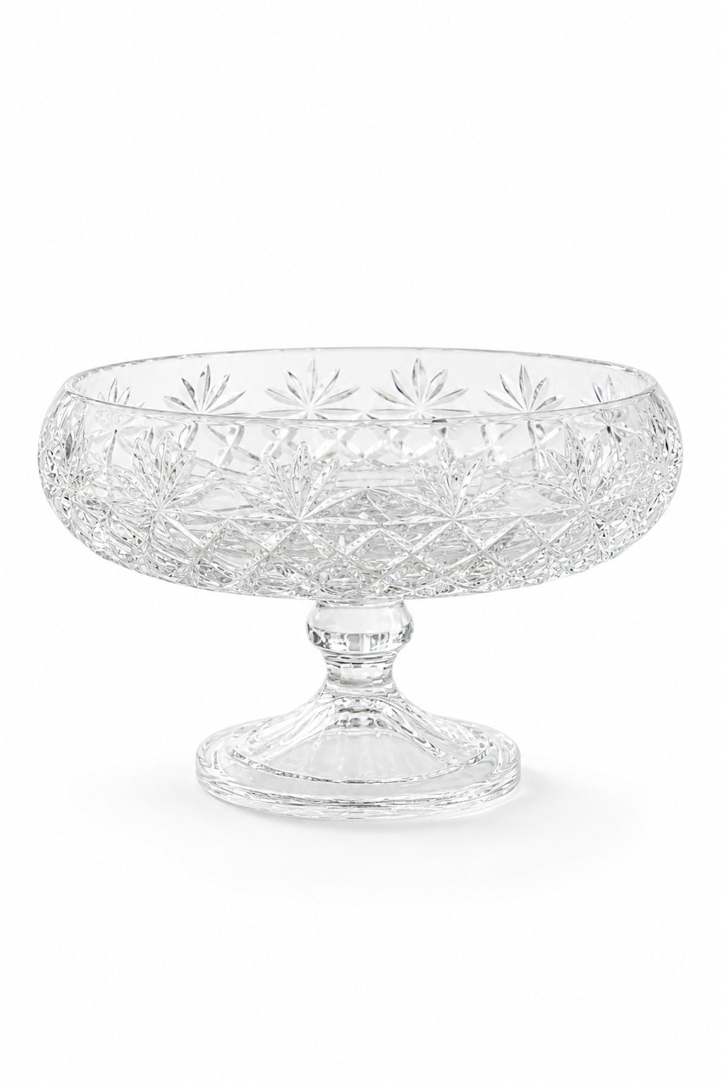Kristal Sunumluk Kase 28 cm - Palm Desenli Dekoratif Kase, 1 Adet