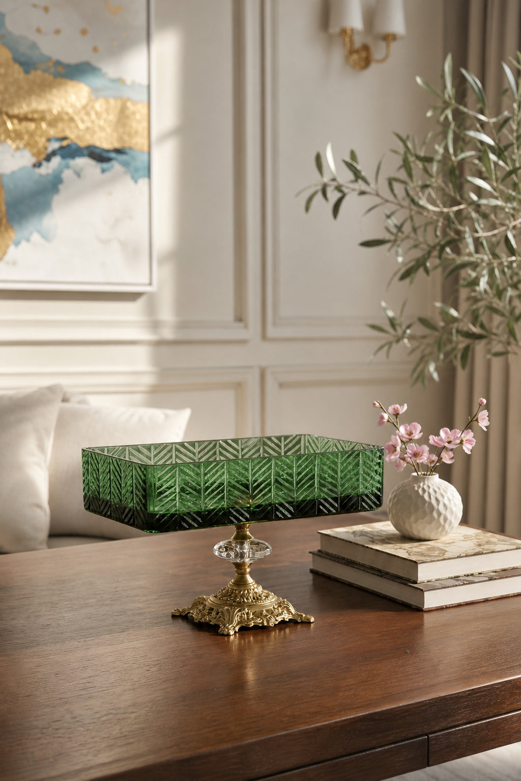 Kristal Baton Sunum Kasesi - Paris Desenli Dekoratif Sofra Kasesi, 1 Adet