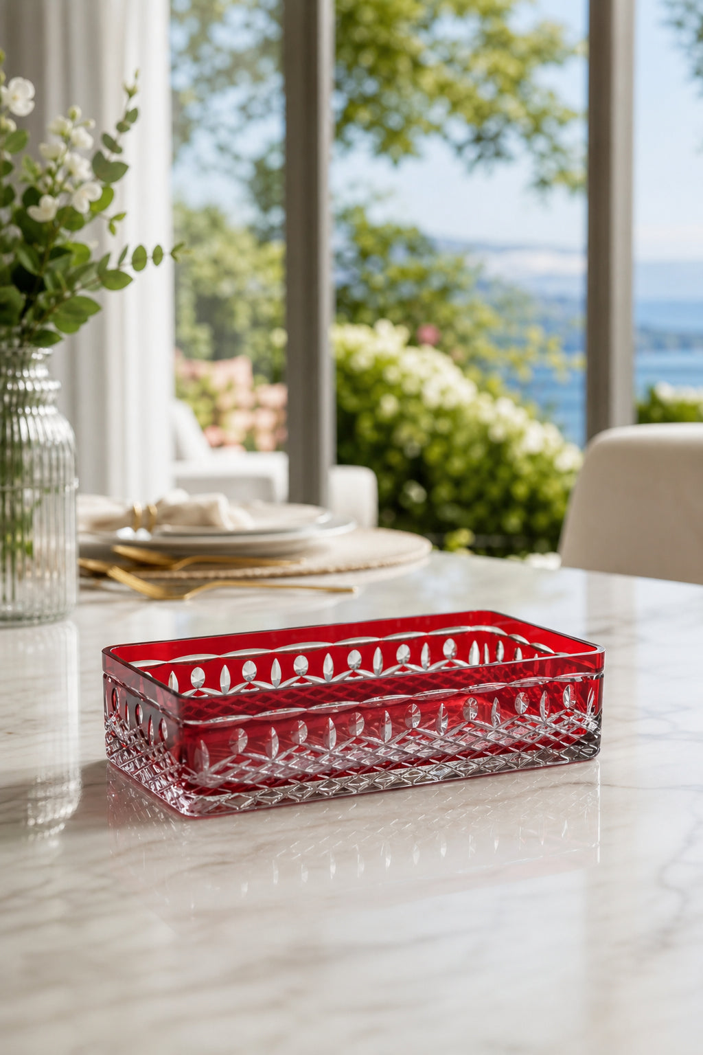 Kristal Baton Sunum Kasesi - Royal Desenli Dekoratif Sofra Kasesi, 1 Adet