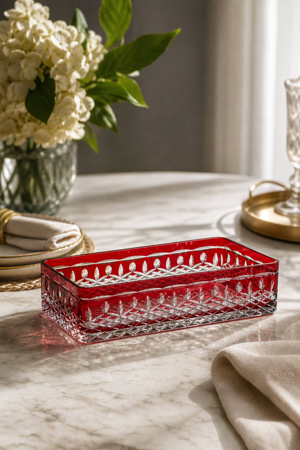 Kristal Baton Sunum Kasesi - Royal Desenli Dekoratif Sofra Kasesi, 1 Adet