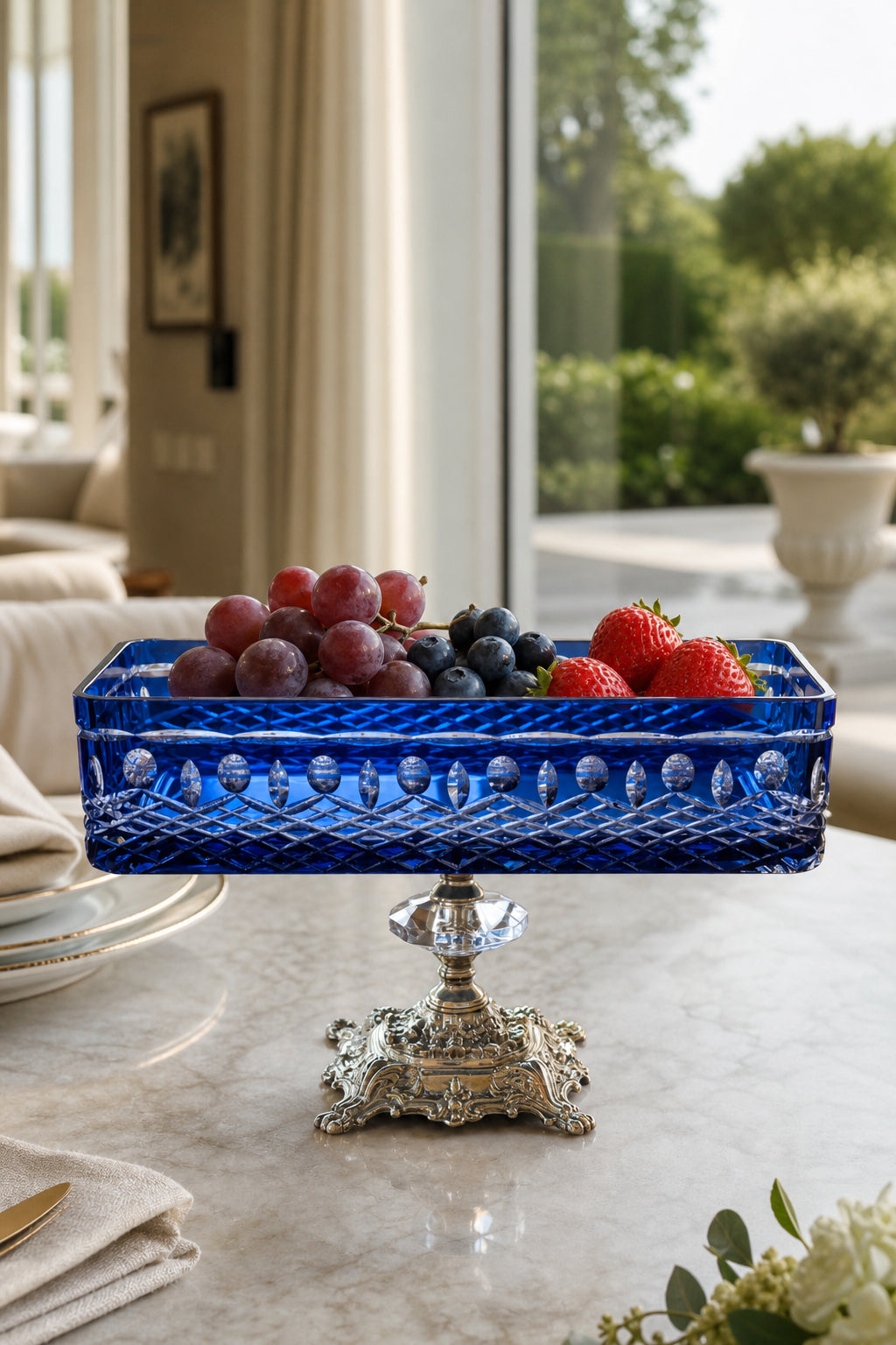 Kristal Baton Sunum Kasesi - Royal Desenli Dekoratif Sofra Kasesi, 1 Adet